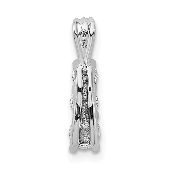14k White Gold AA Diamond Small Three Stone Pendant TreasureFineJewelers Necklaces