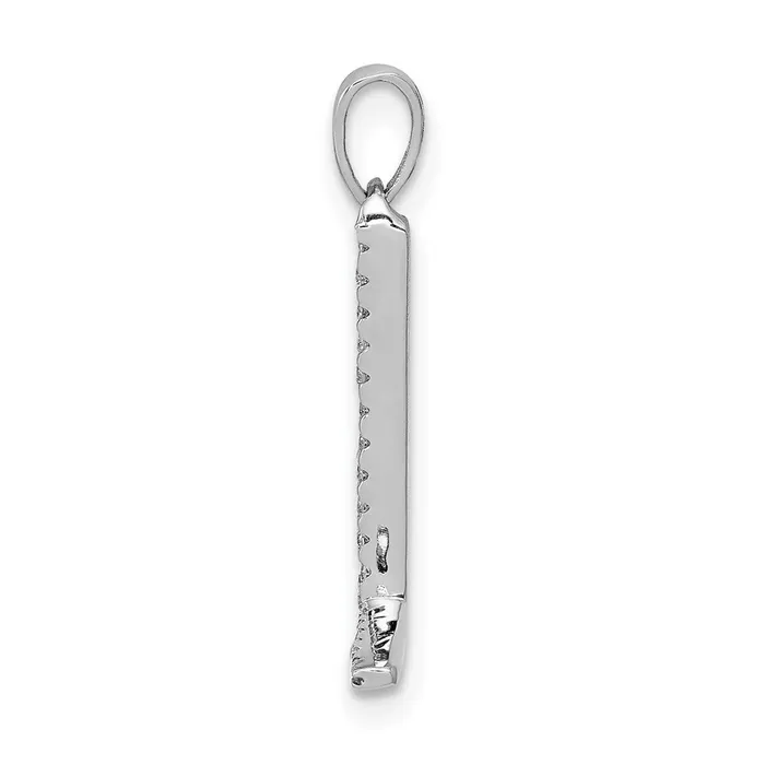 14K White Gold Diamond Letter L Initial Pendant TreasureFineJewelers Necklaces