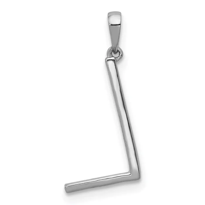 14K White Gold Diamond Letter L Initial Pendant TreasureFineJewelers Necklaces