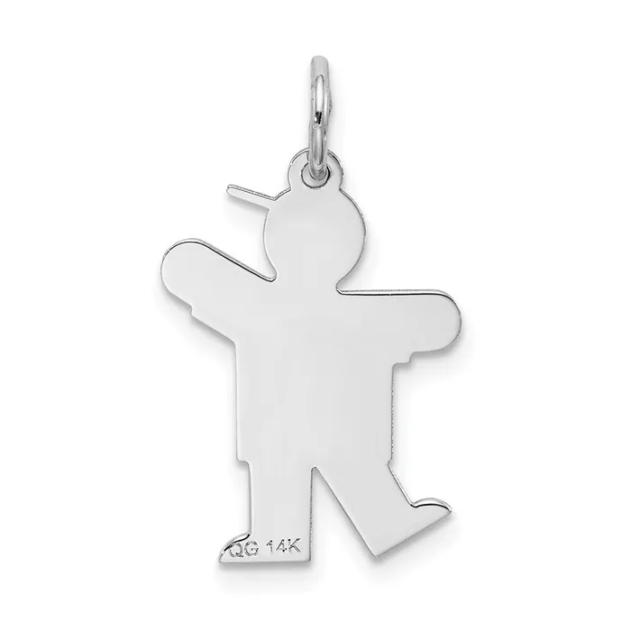 14k White Gold Kid Charm TreasureFineJewelers Charm Necklaces