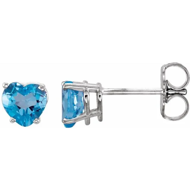14K White Gold Natural Swiss Blue Topaz Earrings TreasureFineJewelers Earrings 14K White Gold Natural Swiss Blue Topaz Earrings TreasureFineJewelers Earrings