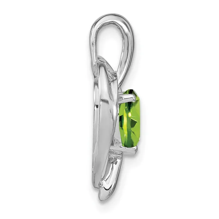 14k White Gold Peridot and Diamond Heart Pendant TreasureFineJewelers Necklaces