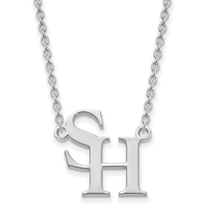 14K White Gold Sam Houston State University Large Pendant with Necklace TreasureFineJewelers Necklaces 14K White Gold Sam Houston State University Large Pendant with Necklace TreasureFineJewelers Necklaces