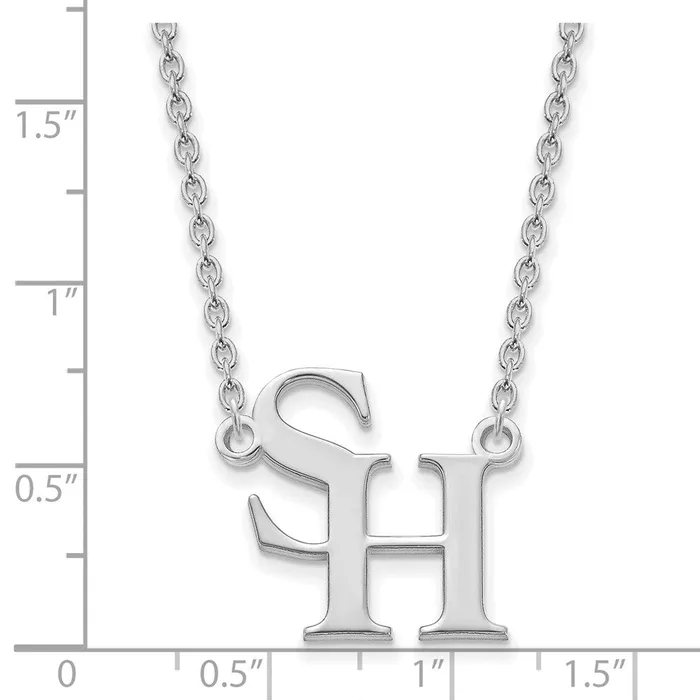 14K White Gold Sam Houston State University Large Pendant with Necklace TreasureFineJewelers Necklaces