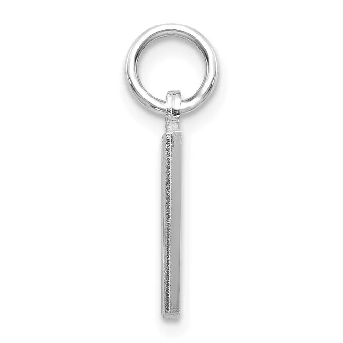 14k White Gold Satin Diamondcut Letter M Initial Charm TreasureFineJewelers Charm Necklaces