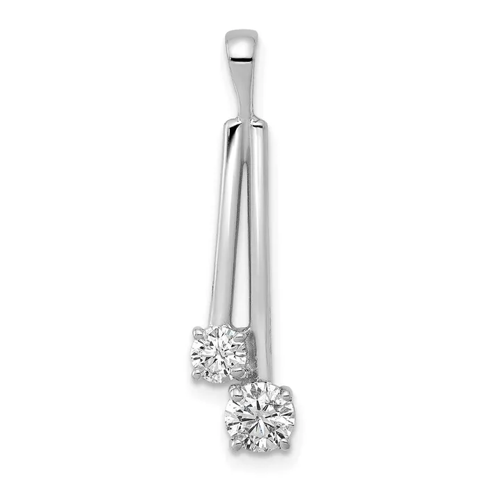 14k White Gold VS Diamond Two Stone Pendant TreasureFineJewelers Necklaces 14k White Gold VS Diamond Two Stone Pendant TreasureFineJewelers Necklaces