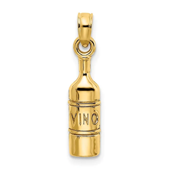 14K Wine Bottle Charm TreasureFineJewelers Charm Necklaces