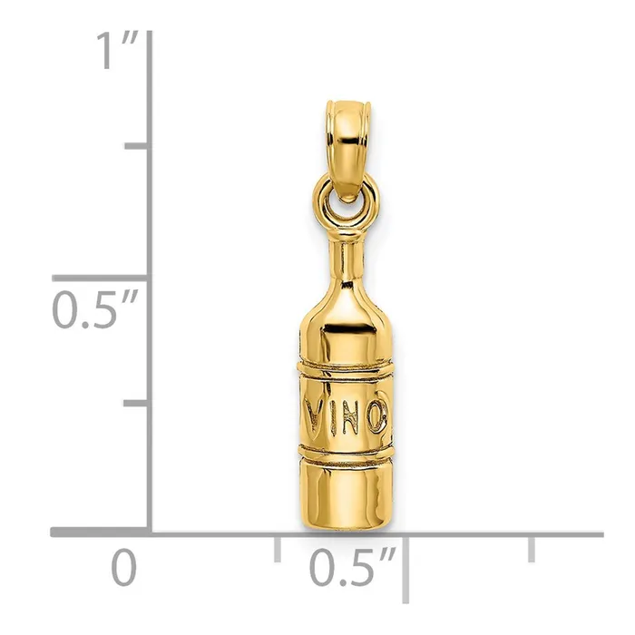 14K Wine Bottle Charm TreasureFineJewelers Charm Necklaces