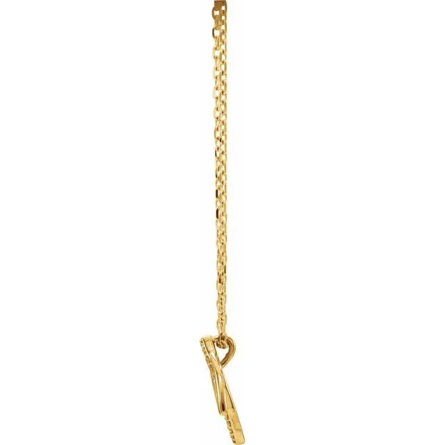 14K Yellow 05 CTW Diamond Double Leaf 18 Necklace TreasureFineJewelers Necklaces
