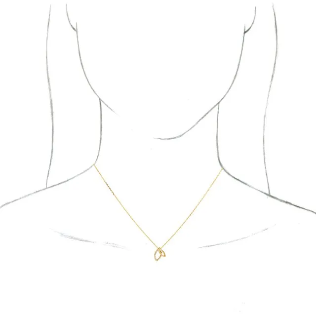 14K Yellow 05 CTW Diamond Double Leaf 18 Necklace TreasureFineJewelers Necklaces