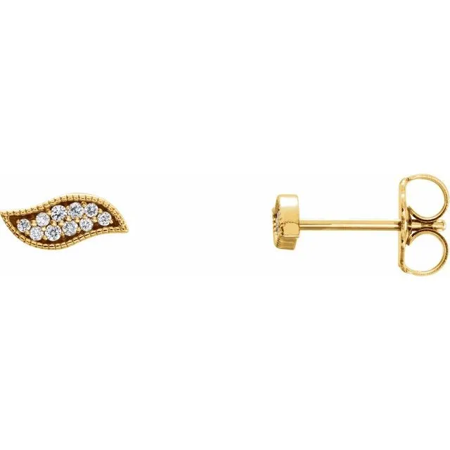 14K Yellow 07 CTW Diamond Earrings TreasureFineJewelers Earrings