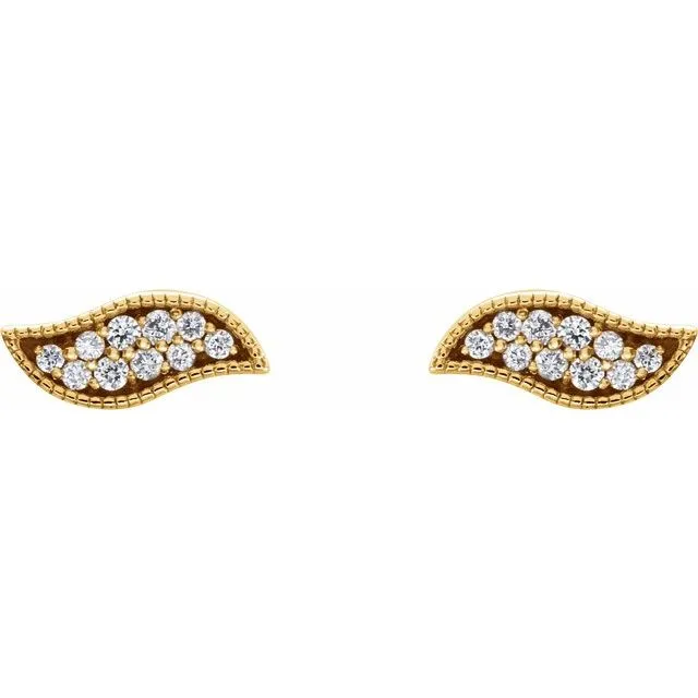 14K Yellow 07 CTW Diamond Earrings TreasureFineJewelers Earrings