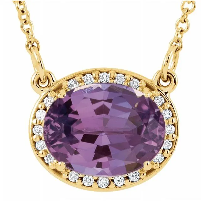 14K Yellow Amethyst 05 CTW Diamond 165 Necklace TreasureFineJewelers Necklaces 14K Yellow Amethyst 05 CTW Diamond 165 Necklace TreasureFineJewelers Necklaces