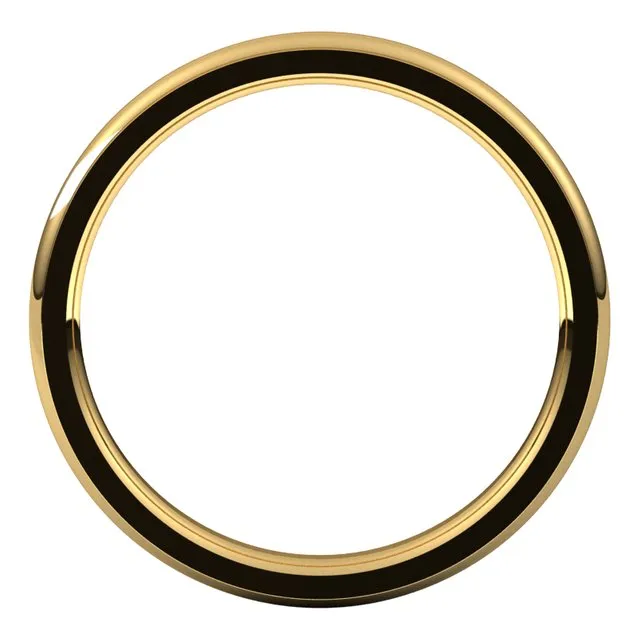 14K Yellow Gold 25 mm Half Round Edge Comfort Fit Wedding Band TreasureFineJewelers Rings