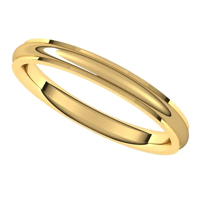 14K Yellow Gold 25 mm Half Round Edge Comfort Fit Wedding Band TreasureFineJewelers Rings