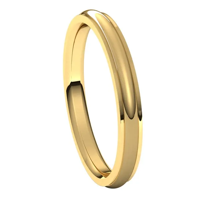 14K Yellow Gold 25 mm Half Round Edge Comfort Fit Wedding Band TreasureFineJewelers Rings