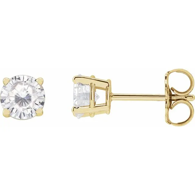 14K Yellow Gold 5 mm Stuller LabGrown Moissanite Stud Earrings with Friction Post TreasureFineJewelers Earrings 14K Yellow Gold 5 mm Stuller LabGrown Moissanite Stud Earrings with Friction Post TreasureFineJewelers Earrings