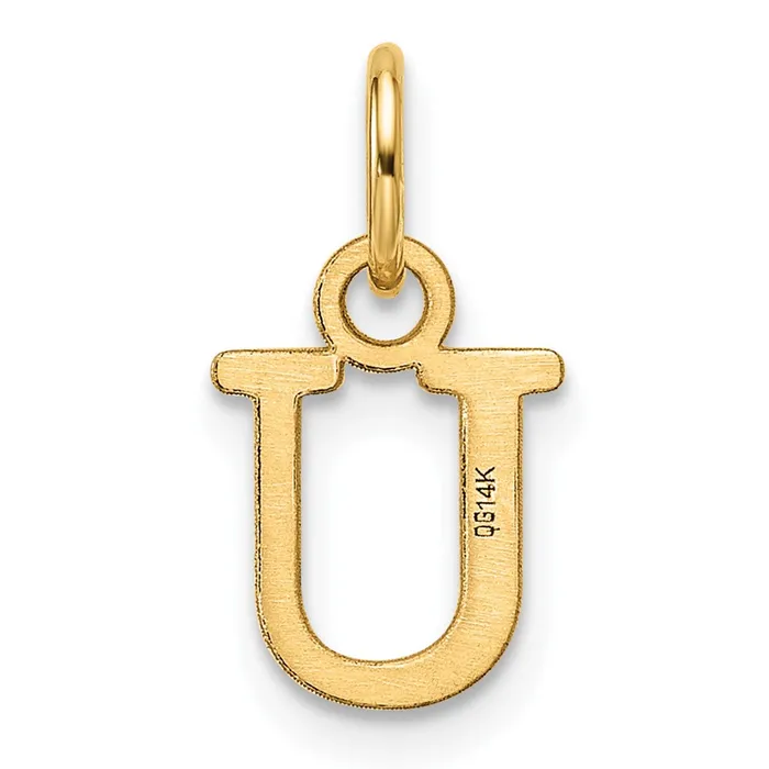 14k Yellow Gold Cutout Letter U Initial Pendant TreasureFineJewelers Necklaces