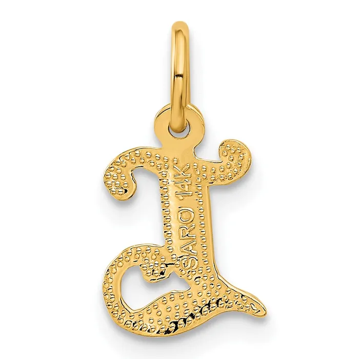 14k Yellow Gold Letter L Initial Charm TreasureFineJewelers Charm Necklaces