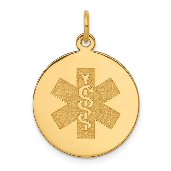 14k Yellow Gold Nonenameled Medical Jewelry Pendant TreasureFineJewelers PreStyled Sets 14k Yellow Gold Nonenameled Medical Jewelry Pendant TreasureFineJewelers PreStyled Sets