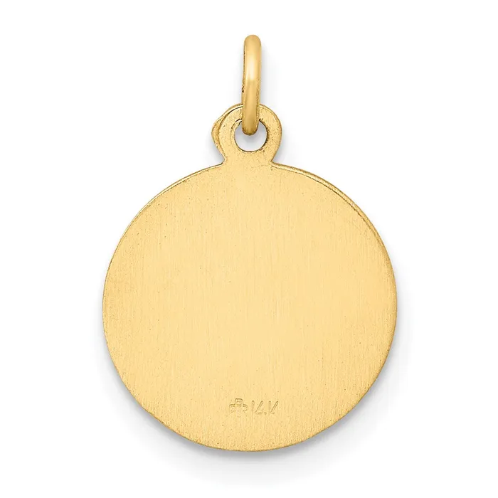 14k Yellow Gold Our Lady Of The Assumption Medal Charm TreasureFineJewelers Charm Necklaces