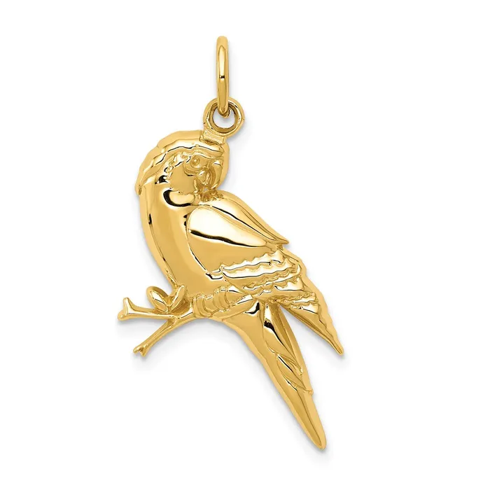 14k Yellow Gold Parrot Charm TreasureFineJewelers Charm Necklaces