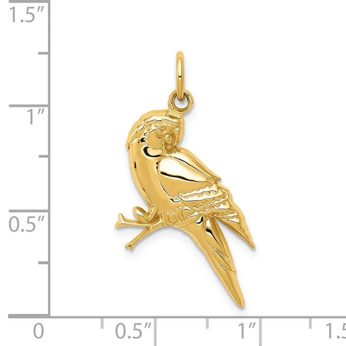 14k Yellow Gold Parrot Charm TreasureFineJewelers Charm Necklaces