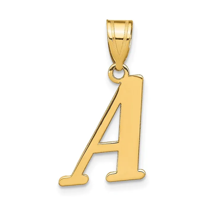 14k Yellow Gold Polished Letter A Initial Pendant TreasureFineJewelers Necklaces 14k Yellow Gold Polished Letter A Initial Pendant TreasureFineJewelers Necklaces