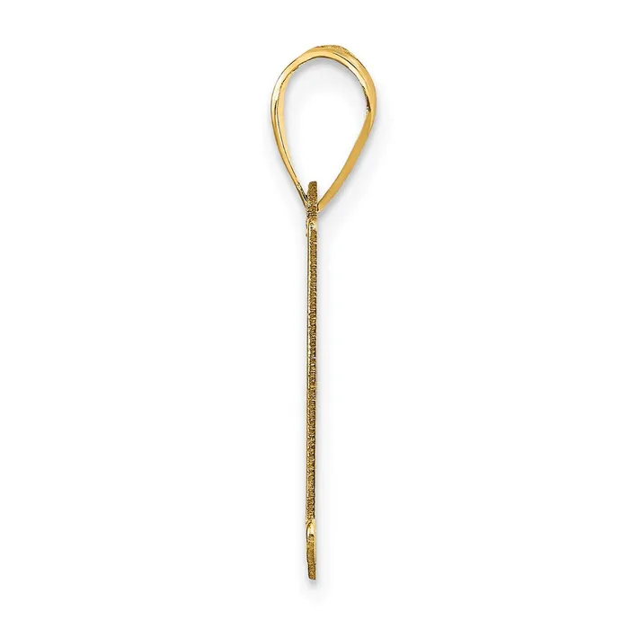 14k Yellow Gold Polished Letter A Initial Pendant TreasureFineJewelers Necklaces