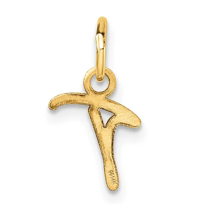 14k Yellow Gold Uppercase Letter T Initial Charm TreasureFineJewelers Charm Necklaces
