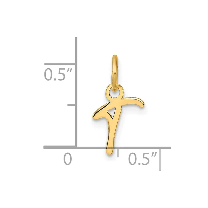14k Yellow Gold Uppercase Letter T Initial Charm TreasureFineJewelers Charm Necklaces