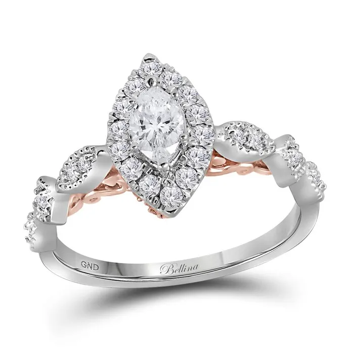 14kt two tone white rose gold womens marquise diamond solitaire bellina bridal wedding engagement ring 34 cttw118433 North Arrow Shop Rings 14kt two tone white rose gold womens marquise diamond solitaire bellina bridal wedding engagement ring 34 cttw118433 North Arrow Shop Rings