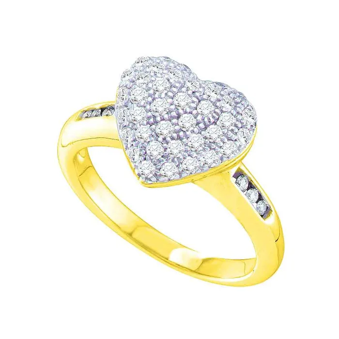 14kt yellow gold womens round diamond heart cluster ring 12 cttw53605 North Arrow Shop Rings 14kt yellow gold womens round diamond heart cluster ring 12 cttw53605 North Arrow Shop Rings
