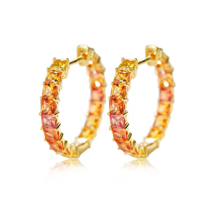 18k Gold Custom Large Hoop Cushion Cut Princess Earrings Trendolla Jewelry Earrings 18k Gold Custom Large Hoop Cushion Cut Princess Earrings Trendolla Jewelry Earrings