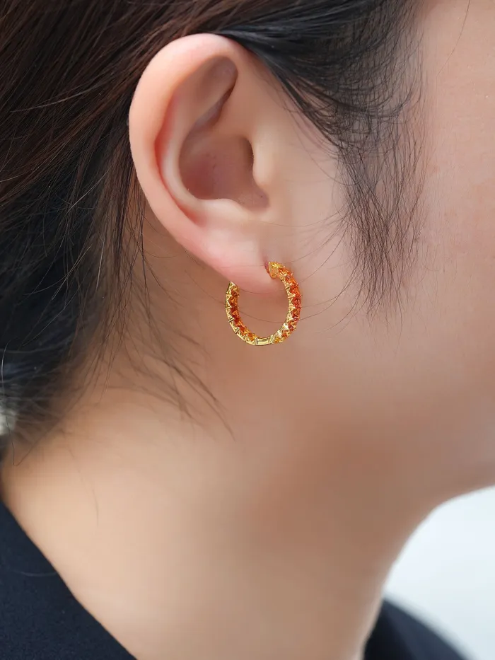 18k Gold Custom Large Hoop Cushion Cut Princess Earrings Trendolla Jewelry Earrings