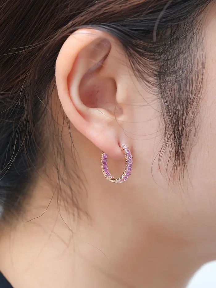 18k Gold Custom Large Hoop Cushion Cut Princess Earrings Trendolla Jewelry Earrings