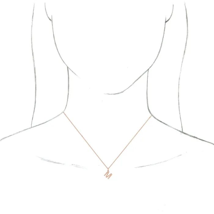 18K Rose GoldPlated Sterling Silver Initial M Dangle 16 Necklace TreasureFineJewelers Necklaces