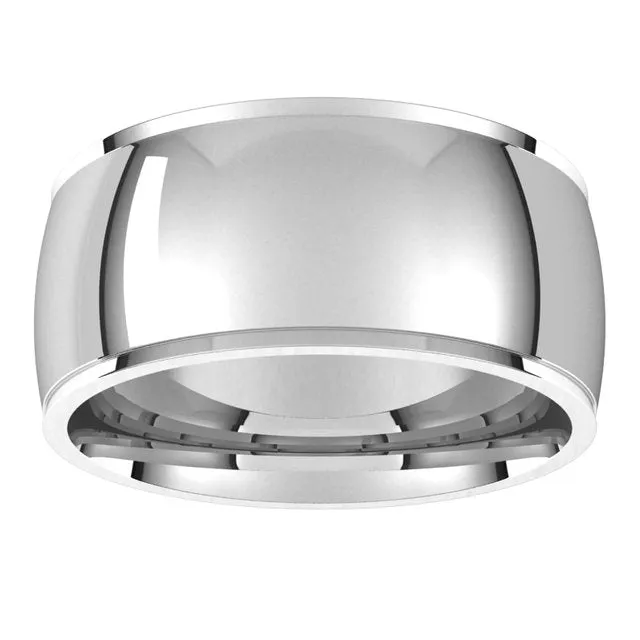 18K White Gold 9 mm Half Round Edge Comfort Fit Wedding Band TreasureFineJewelers Rings