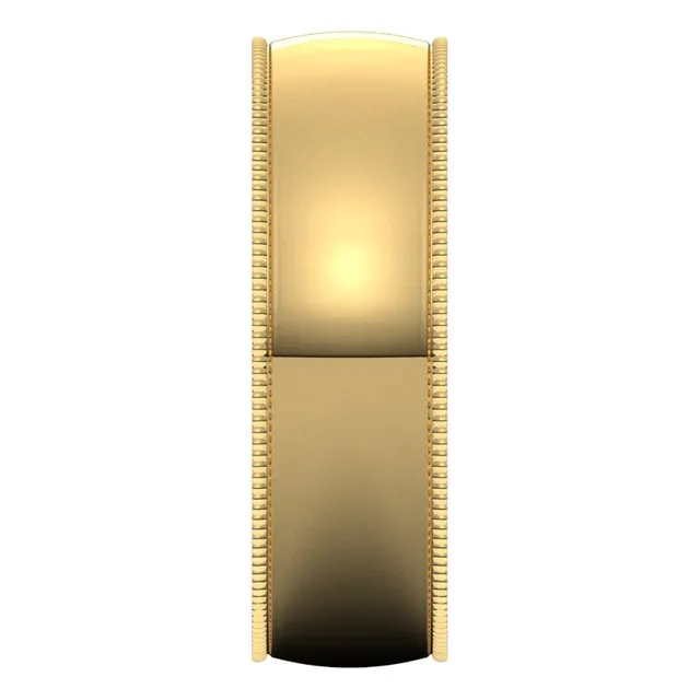 18K Yellow Gold 6 mm Milgrain Half Round Comfort Fit Light Wedding Band TreasureFineJewelers Rings