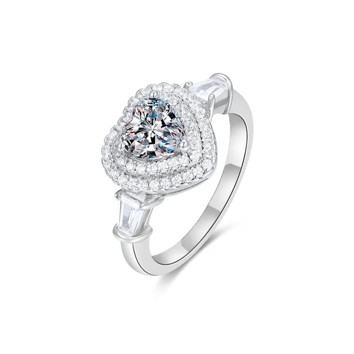 925 Silver Heart Luxury Moissanite Ring Trendolla Jewelry Rings
