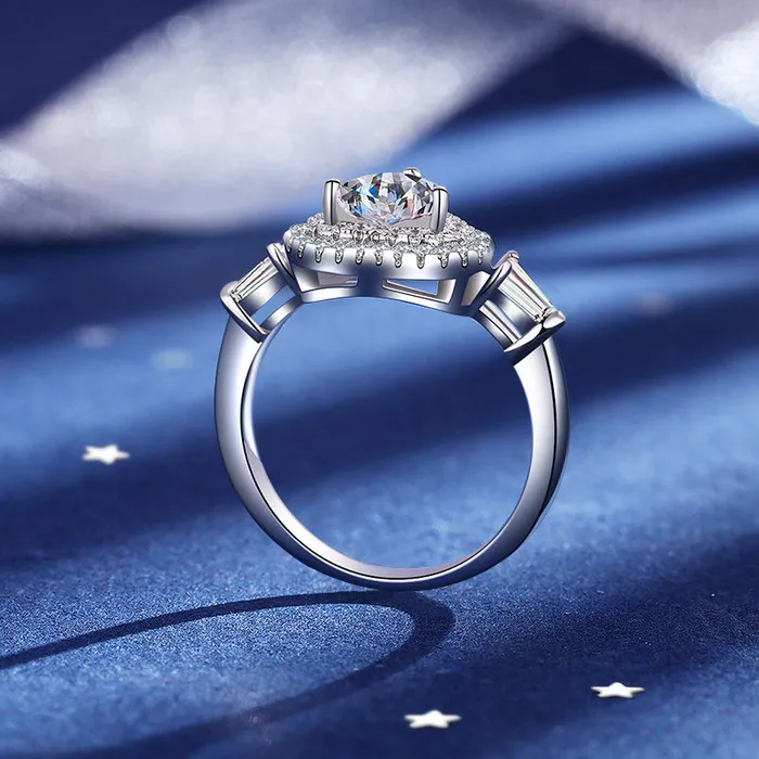 925 Silver Heart Luxury Moissanite Ring Trendolla Jewelry Rings