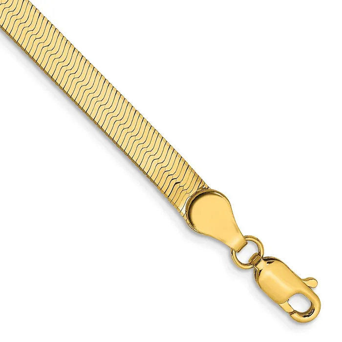 Bracelets 14K 7 inch 4mm Silky Herringbone with Lobster Clasp Bracelet TreasureFineJewelers Bracelets 14K 7 inch 4mm Silky Herringbone with Lobster Clasp Bracelet TreasureFineJewelers