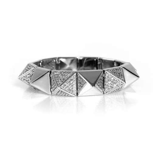 Bracelets Pave Metal Pyramid Stud Bracelet vendorunknown