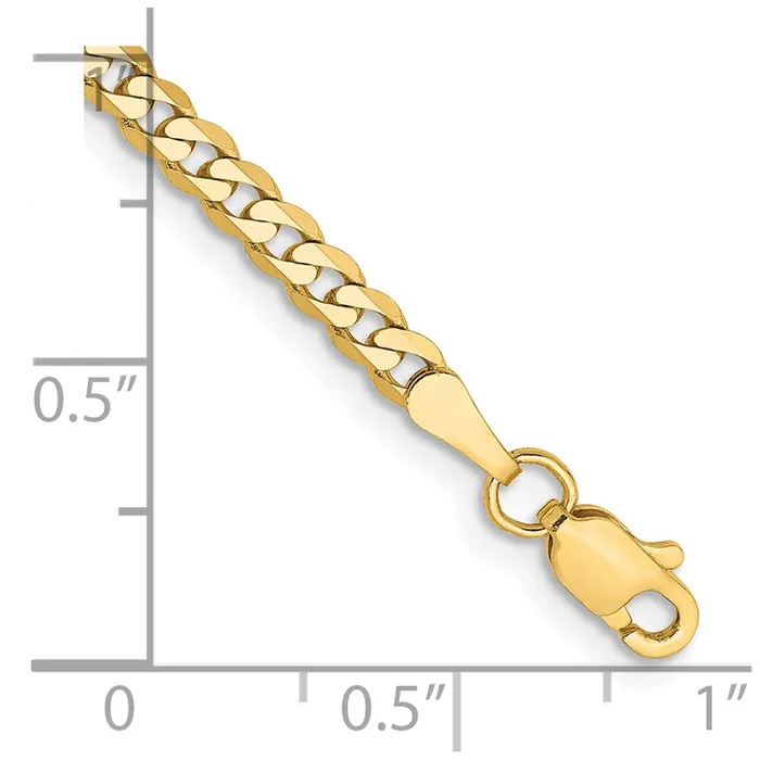 Bracelets TreasureFineJewelers 14K 8 inch 29mm Flat Beveled Curb with Lobster Clasp Bracelet