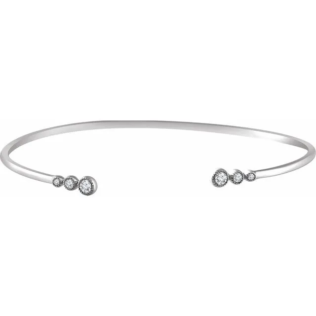 Bracelets TreasureFineJewelers 14K White 14 CTW Graduated Diamond Bangle 7 Bracelet Bracelets TreasureFineJewelers 14K White 14 CTW Graduated Diamond Bangle 7 Bracelet