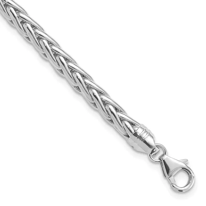 Bracelets TreasureFineJewelers 14k White Gold Polished 825in Wheat Chain Bracelet Bracelets TreasureFineJewelers 14k White Gold Polished 825in Wheat Chain Bracelet