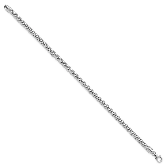 Bracelets TreasureFineJewelers 14k White Gold Polished 825in Wheat Chain Bracelet