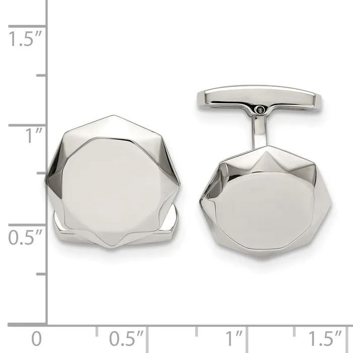 Bracelets TreasureFineJewelers Chisel Stainless Steel Polished Geometric Cuff Links