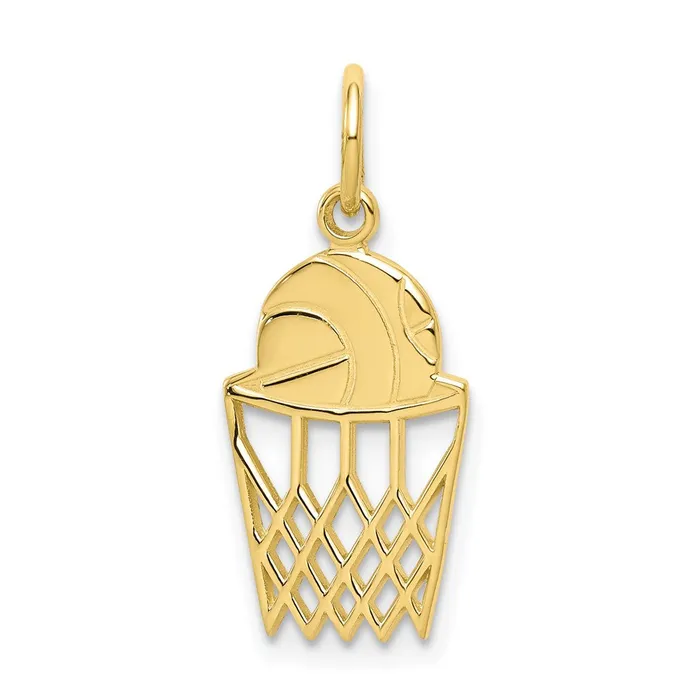 Charm Necklaces 10K Basketball Charm TreasureFineJewelers