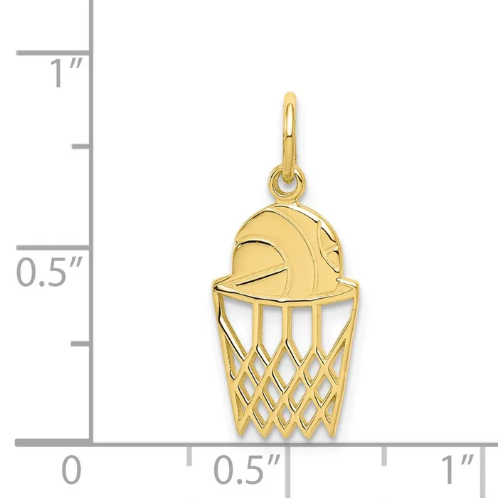 Charm Necklaces 10K Basketball Charm TreasureFineJewelers